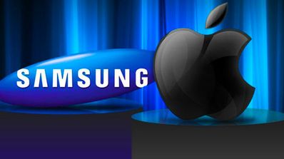Logo de Samsung y Apple