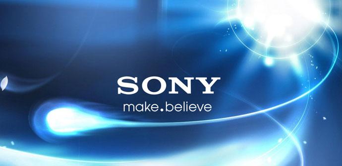Logotipo de Sony sobre fondo azul