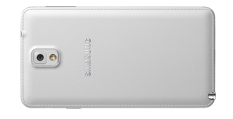 Samsung Galaxy Note 3 Neo en color blanco vista trasera