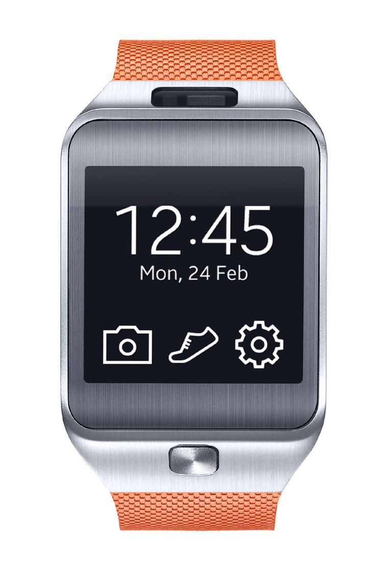 Samsung Gear 2 con pantalla e iconos de sistema operativo