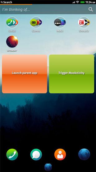 Interfaz de Firefox OS en un smartphone Sony