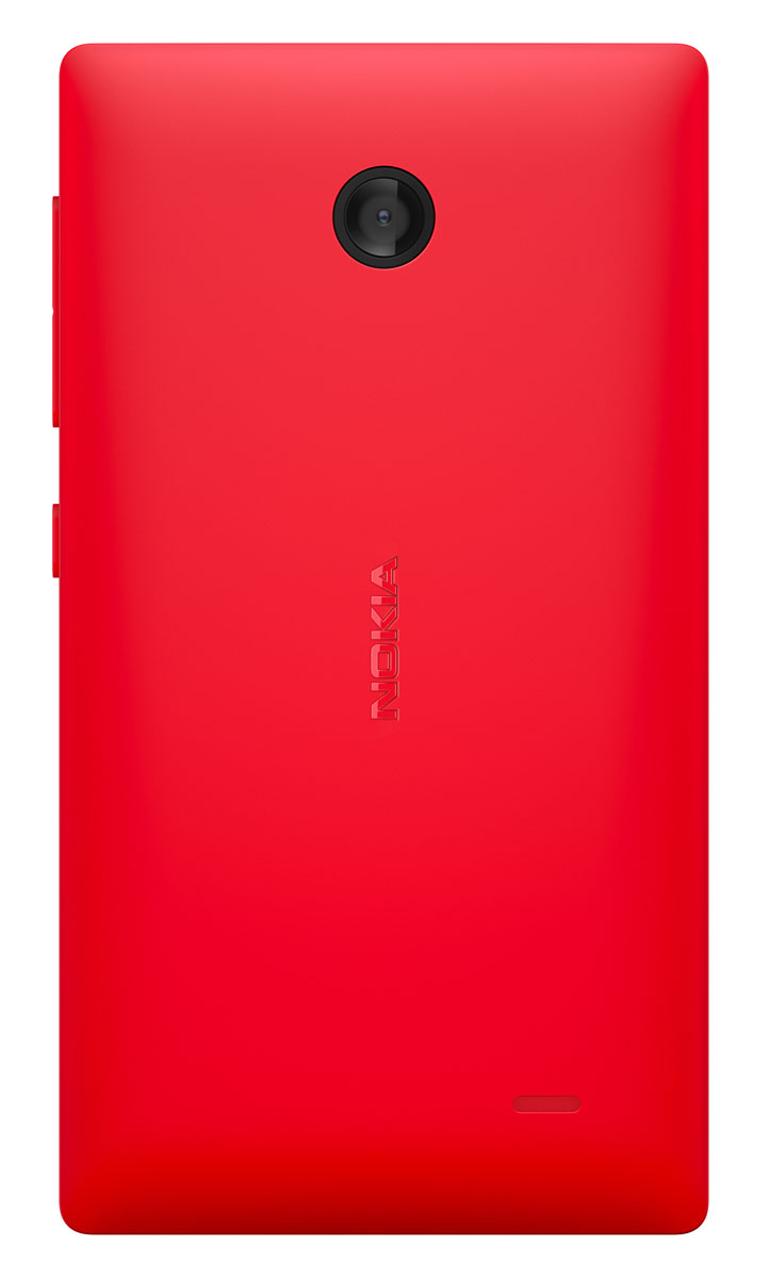 Nokia X en color rojo vista trasera