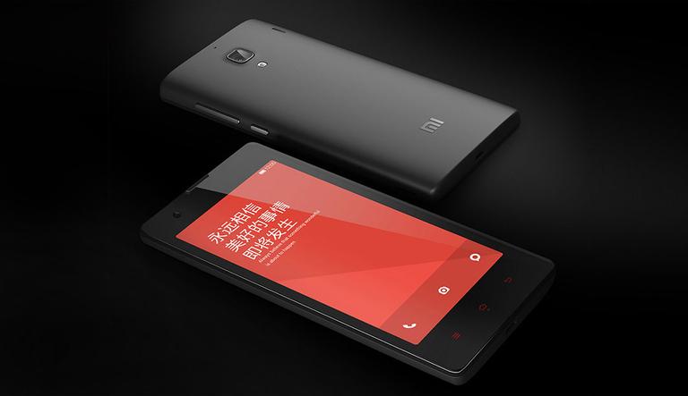 Xiaomi Red Rice en negro vista de pantalla y de cámara trasera