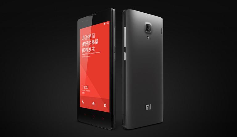Xiaomi Red Rice en negro vista frontal y trasera