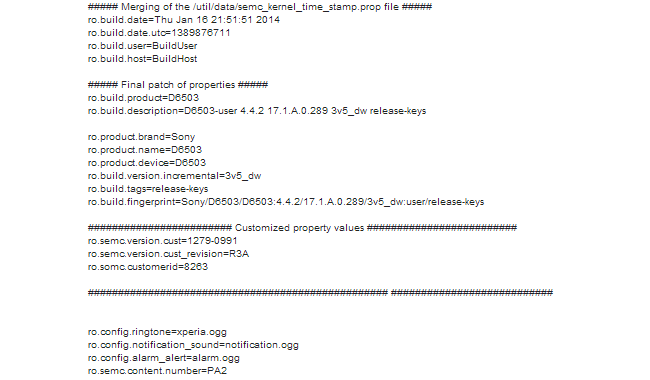 Sony Xperia Z2 Dump