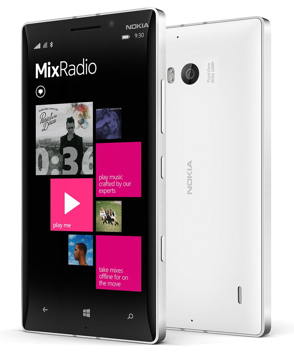 Nokia Lumia 930 vista frontal en negro y trasera en blanco
