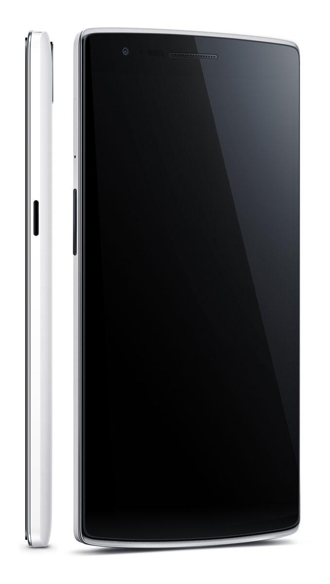 OnePlus One vista de perfil y trasera en color negro
