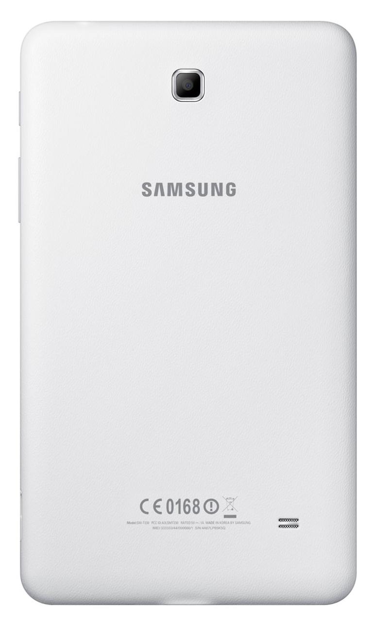 Samsung Galaxy Tab4 7.0 en color blanco vista por detrás