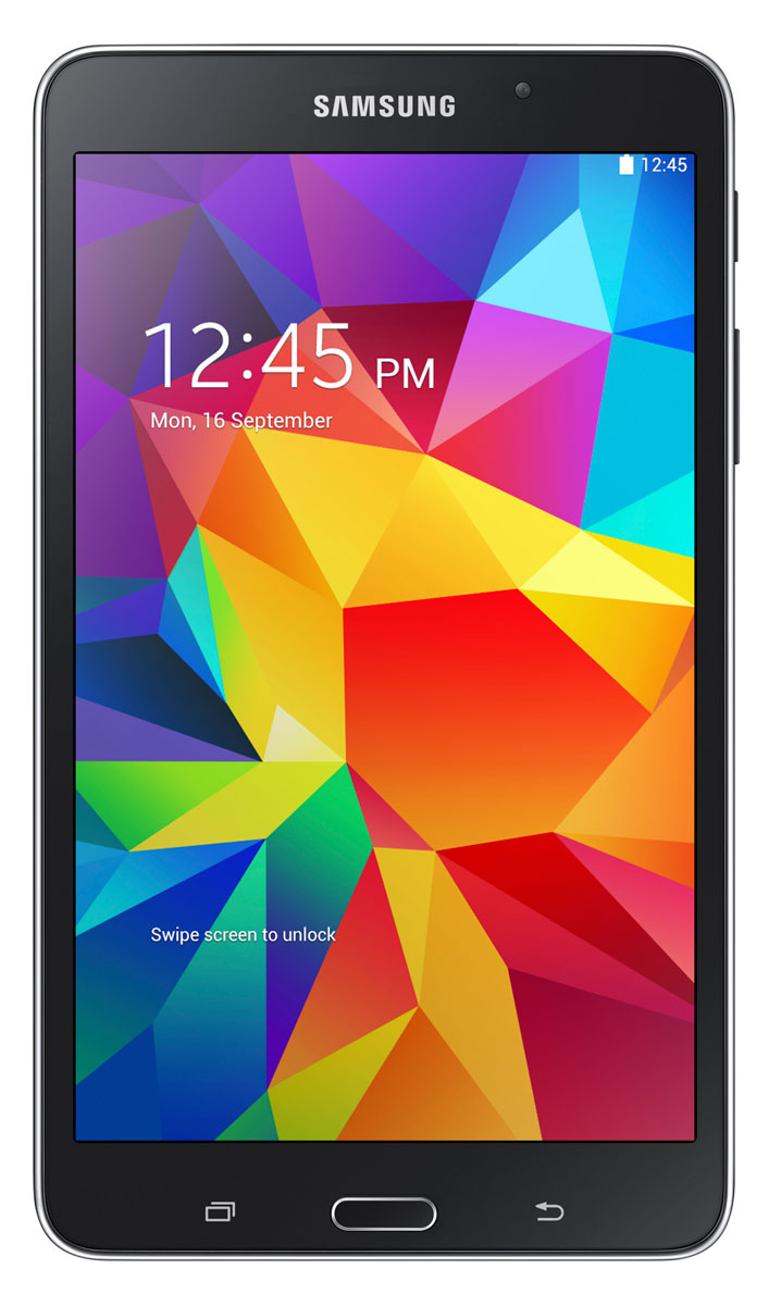 Samsung Galaxy Tab4 7.0 en color negro, vista frontal