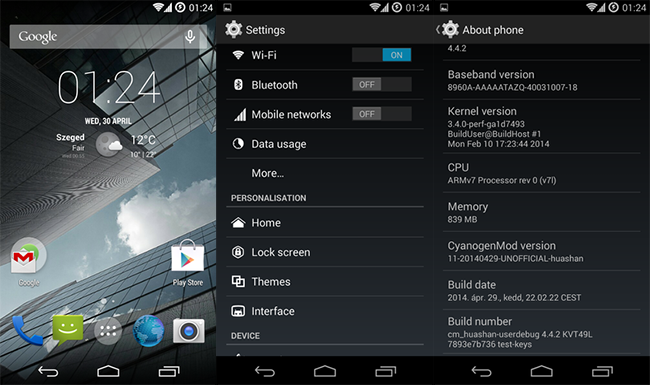 CyanogenMod 11 Sony Xperia Sp