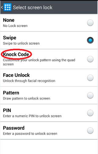 Activacion del Knock Code