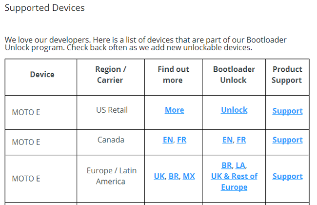 Desbloquear bootloader Motorola Moto E