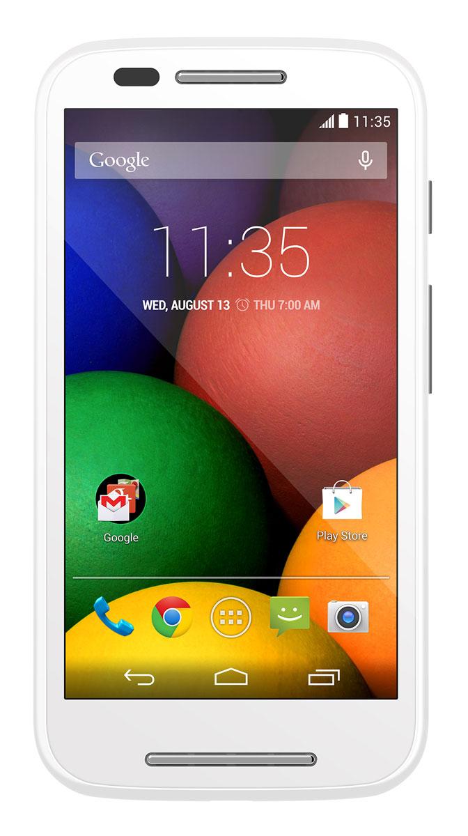 Motorola Moto E en color blanco vista frontal