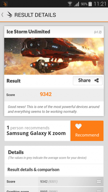 3D Mark del Samsung Galaxy K Zoom
