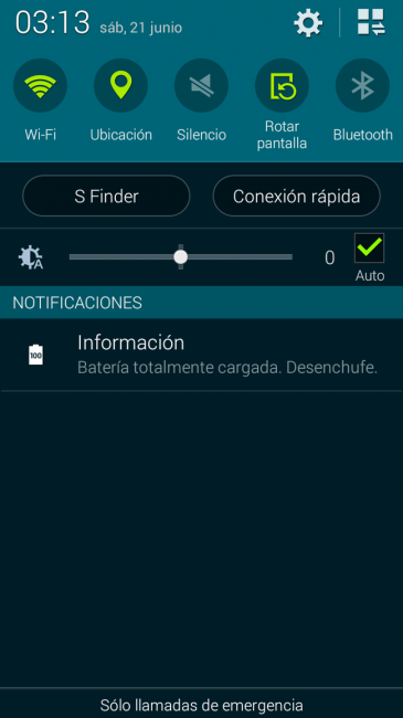 Barra de notificaciones del Samsung Galaxy K Zoom