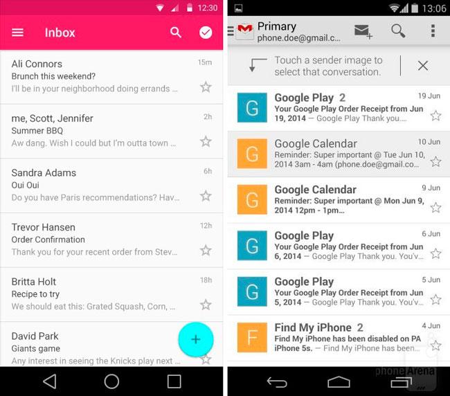 Gmail en Android L