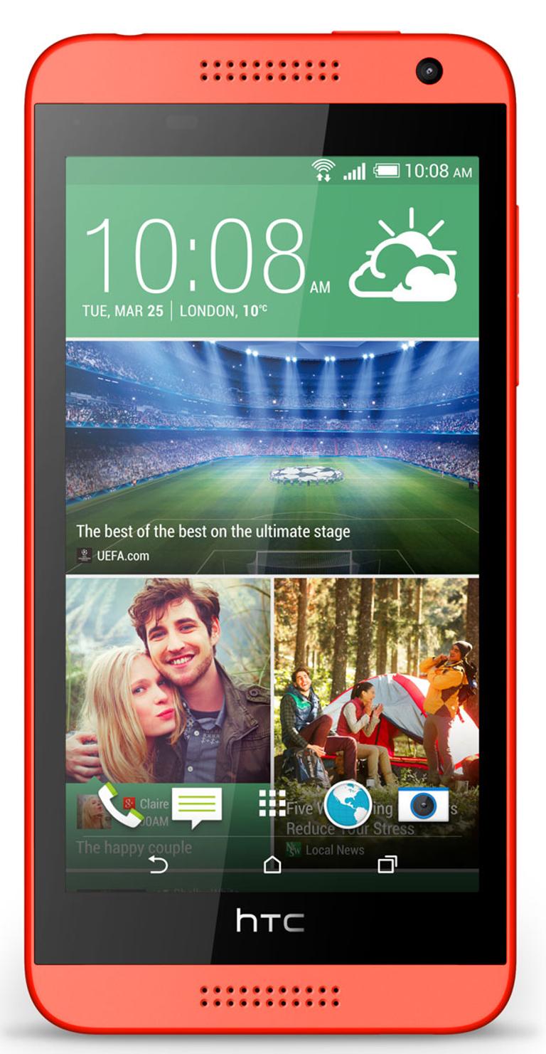HTC Desire en 610 vista frontal en color rojo