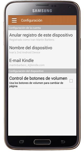 Configuración Kindle para Samsung