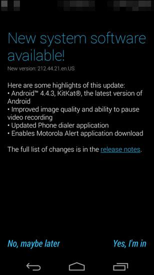OTA con Android 4.4.3 para los Motorola Moto G, Moto X  Moto E