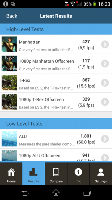 GFXBench 3 Sony Xperia M2