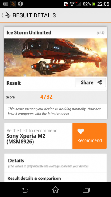 Prueba 3D Mark del Sony Xperia M2