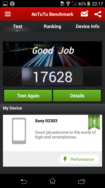 Prueba AnTuTu Sony Xperia M2