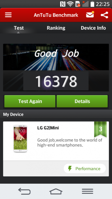 AnTuTu del LG G2 Mini
