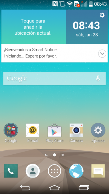 Escritorio del LG G3
