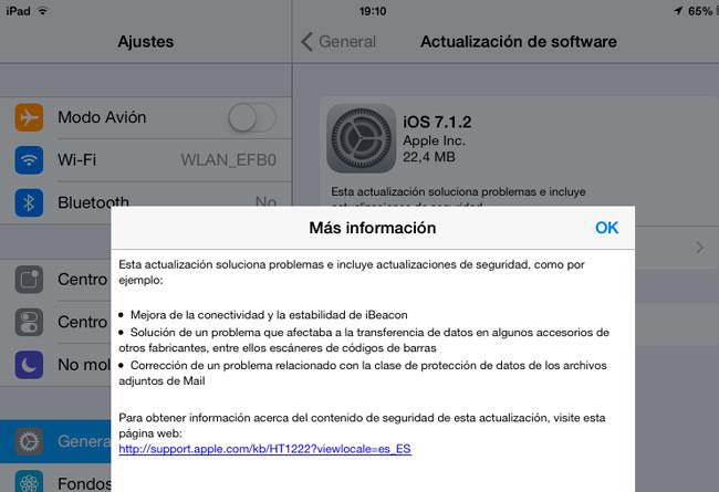 Mejoras de iOS 7.1.2