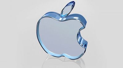 Logotipo de Apple en cristal