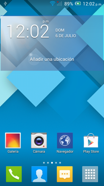 Escritorio del Alcatel OneTouch Pop C9