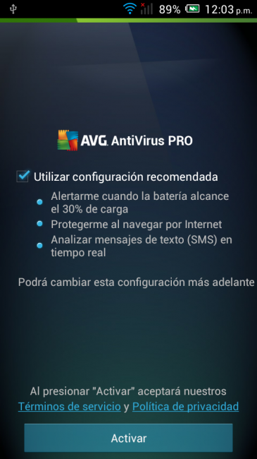 Antiviris AVG incluido en el Alcatel OneTouch Pop C9