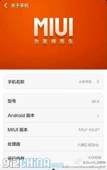 Caracteristicas del Xiaomi Mi4