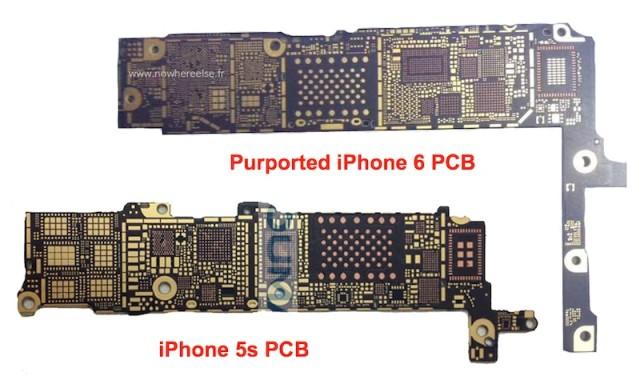 Comaprativa PCB del iPhone 6 vs iPhone 5s