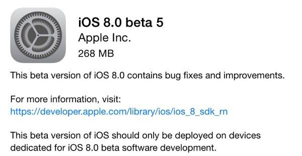 Nueva versión de pruebas de iOS 8