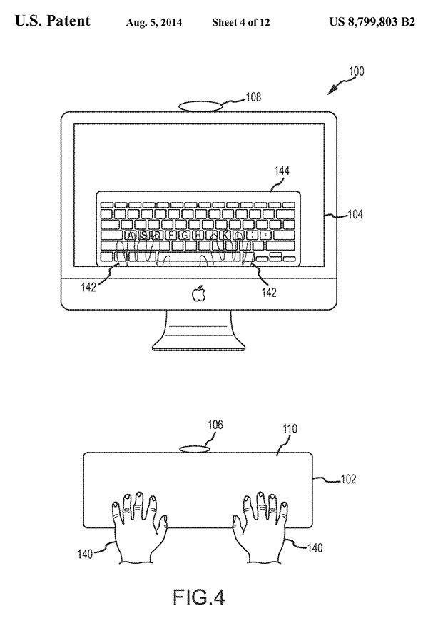 teclado virtual apple patente