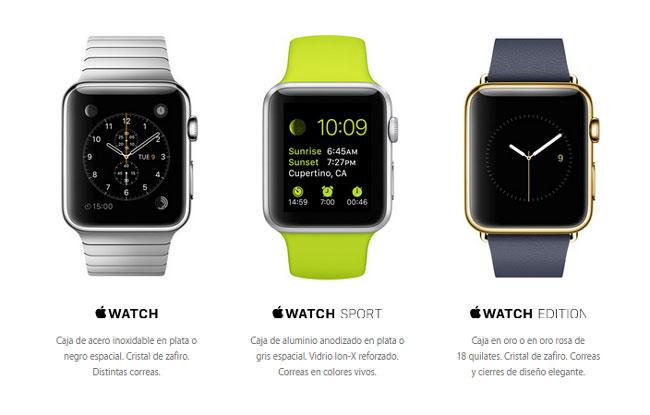 Versiones del Apple Watch