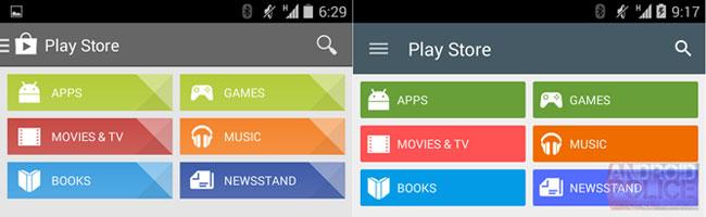 Interfaz Material Design de Google Play