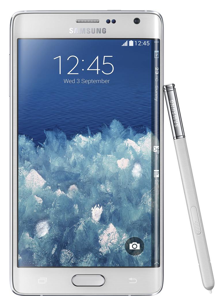 Samsung Galaxy Note Edge en color blanco.
