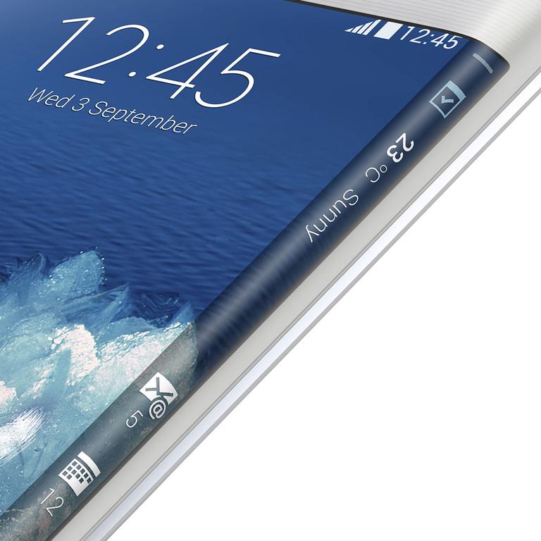 Detalle de la pantalla curvada del Samsung Galaxy Note Edge