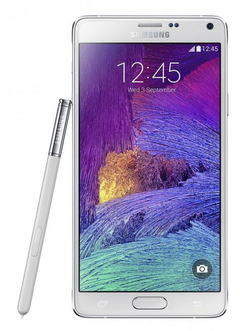 Samsung Galaxy Note 4 en color blanco con su lapiz