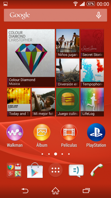 Escritorio del Sony Xperia Z3