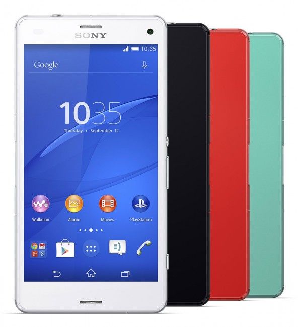 Sony Xperia Z3 Compact en rojo, blanco, negro y verde