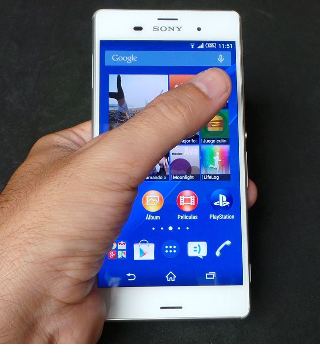 Utilizando pantalla del Sony Xperia Z3