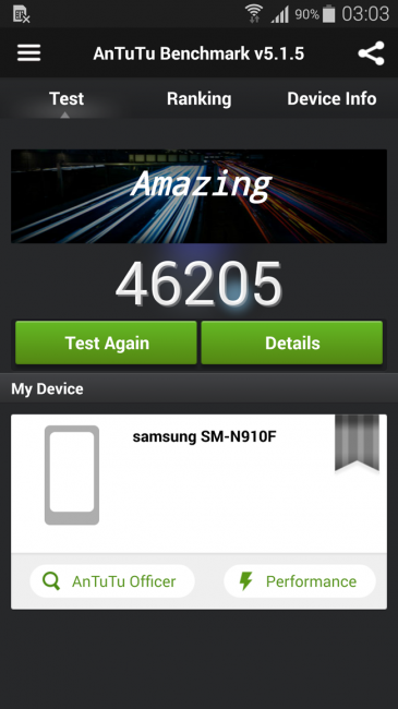 AnTuTu del Samsung Galaxy Note 4