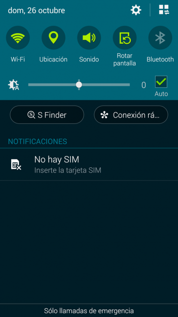 Barra de notificaciones Samsung Galaxy Note 4