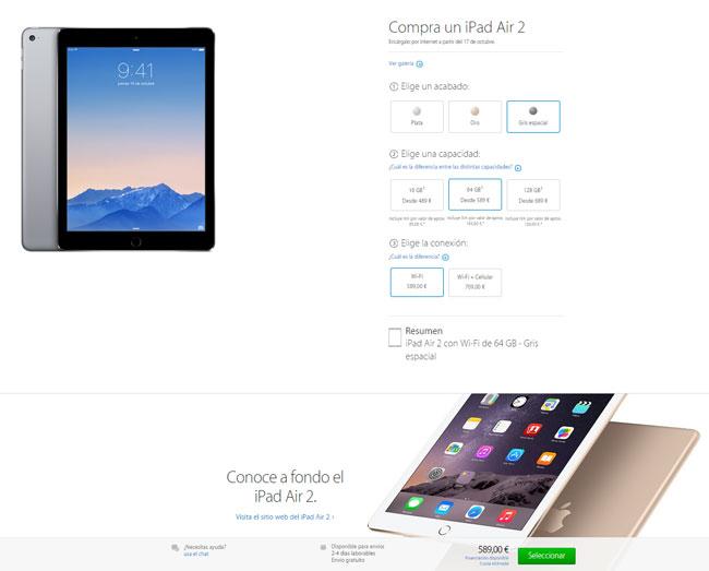 Venta anticipada del iPad Air 2