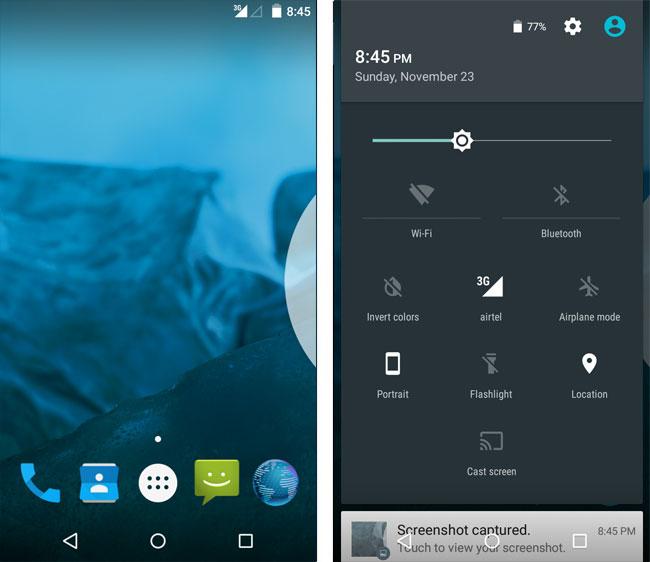 Interfaz de CyanogenMod 12 en el Motorola Moto G