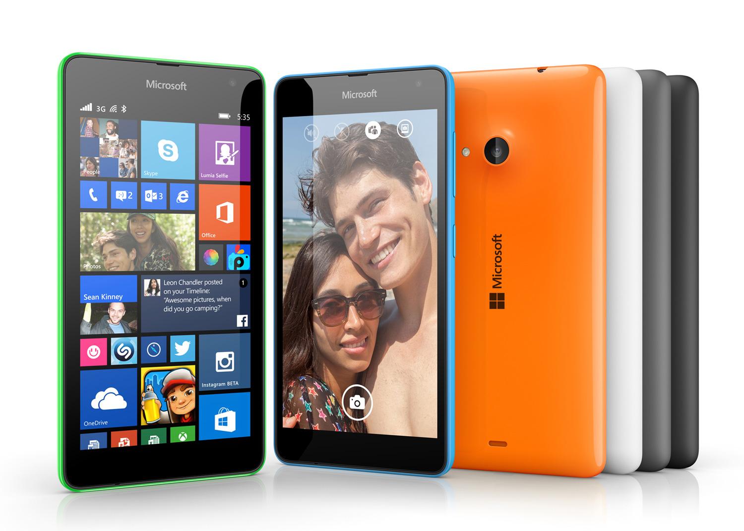 Nokia Lumia 535 en color azul o naranja