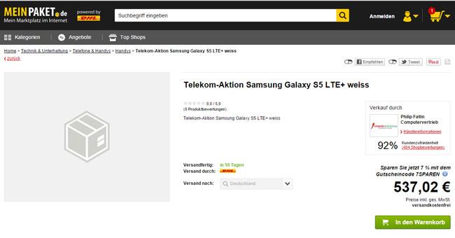 Venta del Samsung Galaxy S5 4G+